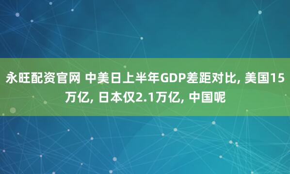 永旺配资官网 中美日上半年GDP差距对比, 美国15万亿, 日本仅2.1万亿, 中国呢