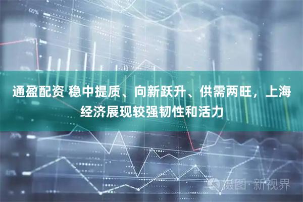 通盈配资 稳中提质、向新跃升、供需两旺,上海经济展现较强韧性和活力